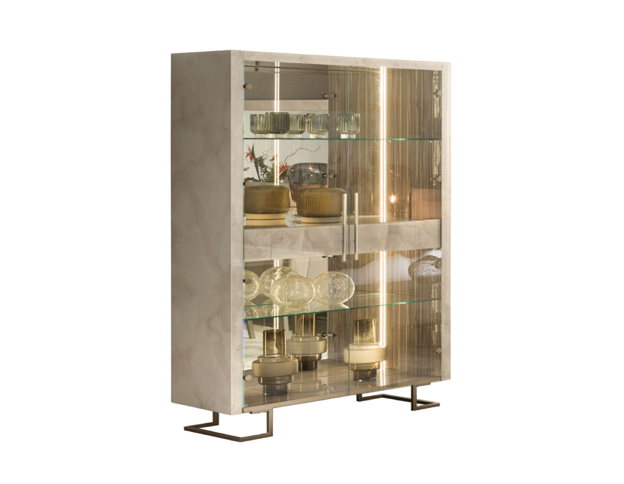 ESSENZA Wood and glass display cabinet By ADORA